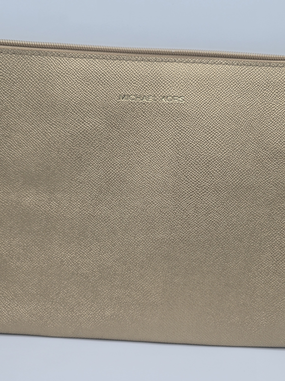 Michael Kors Gold Saffiano Leather Zip Pouch For IPad/Tablet